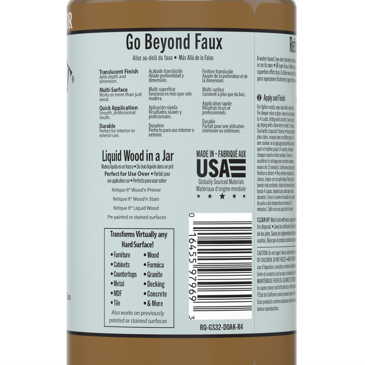 Retique It Gel Stain in Dark Oak, showcasing a smooth application of dark oak-colored wood stain on a surface.