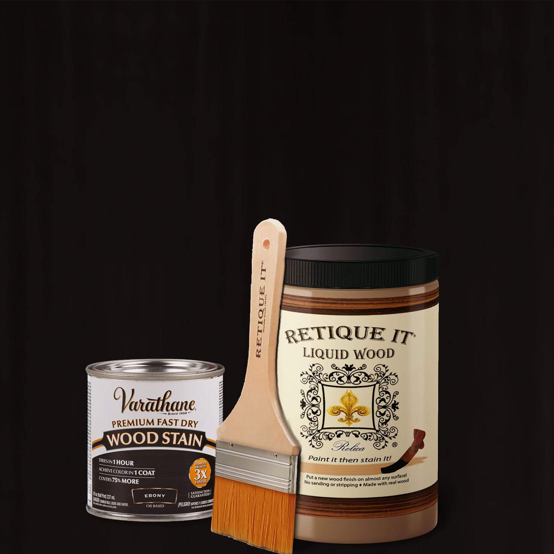 Liquid Wood Kit - Ebony Oil-based Stain - Retique It®