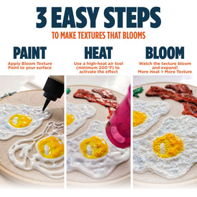 DecoArt Bloom Texture Paint in Bloomed Violet, showcasing a textured, vibrant violet surface with floral-inspired details.