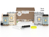 Retique It Multi-purpose Smooth Finish Kit for Barn Wood exterior top coat, includes four large wood finish bottles with applicator box.
