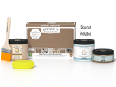 Retique It® Multi-purpose Smooth Finish Kit in Barn Wood for interior top coat, matte wood finish with included tools and supplies.