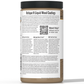 Retique It Liquid Wood Wood'n Stain 32 oz in barn wood color, showing the stain's rich, natural wood finish and textured application.