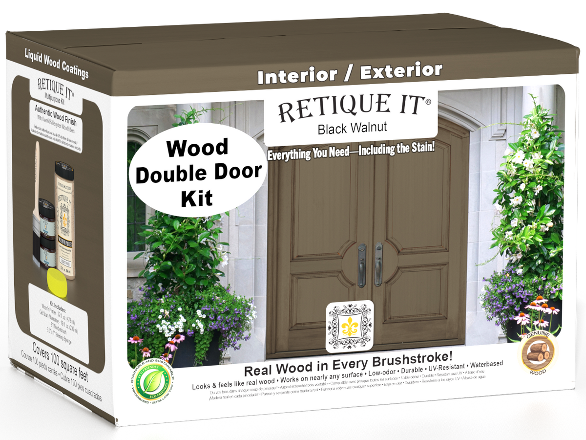 Wood'n Door Smooth Finish Kit (Double Door) - Black Walnut — box hero