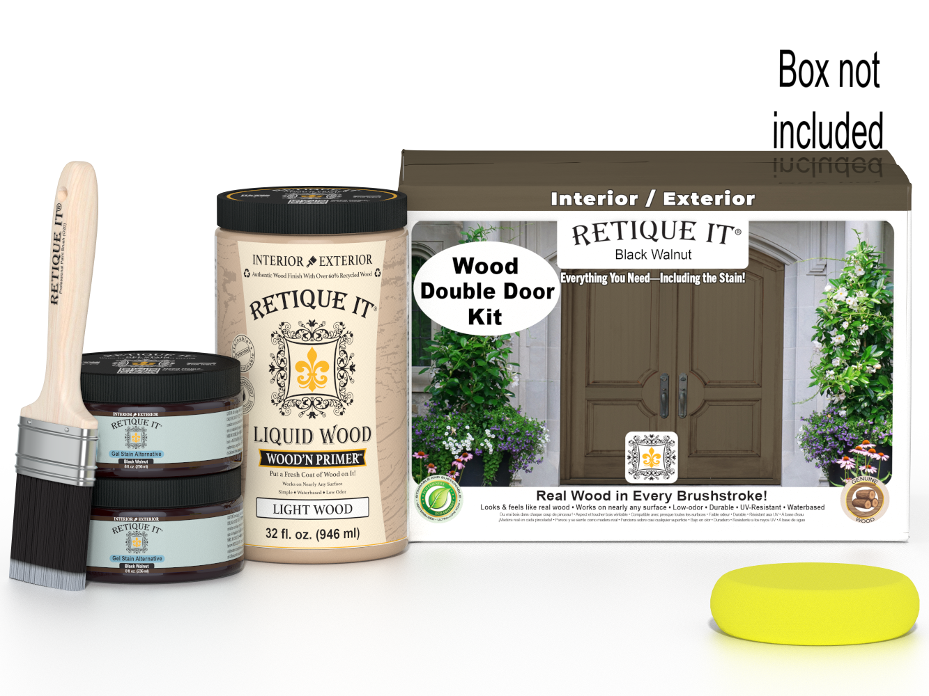 Wood'n Door Smooth Finish Kit (Double Door) - Black Walnut