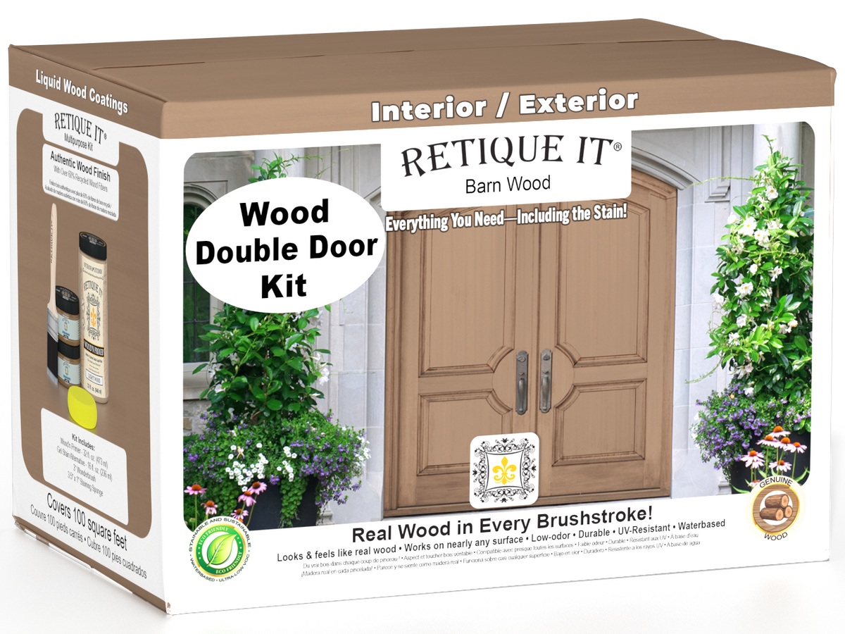 Wood'n Door Smooth Finish Kit (Double Door) - Barn Wood — box hero