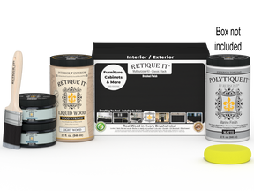 Retique It® Multi-purpose Smooth Finish Kit (Large) in classic black with exterior top coat and matte finish, including brushes and tools.