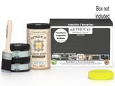 Large Charcoal Wood'n Finish Kit by Retique It® includes tools for smooth finishing on wood surfaces.