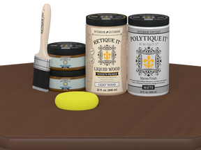 Wood'n Door Smooth Finish Kit (Double Door) - Dark Oak — Matte kit contents