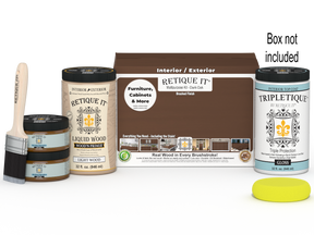 Retique It® Multi-purpose Smooth Finish Kit (Large) in Dark Oak for interior wood top coat with glossy finish, includes application tools.