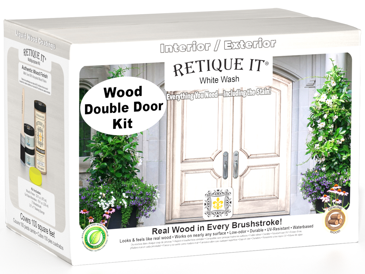 Wood'n Door Smooth Finish Kit (Double Door) - White Wash — box hero