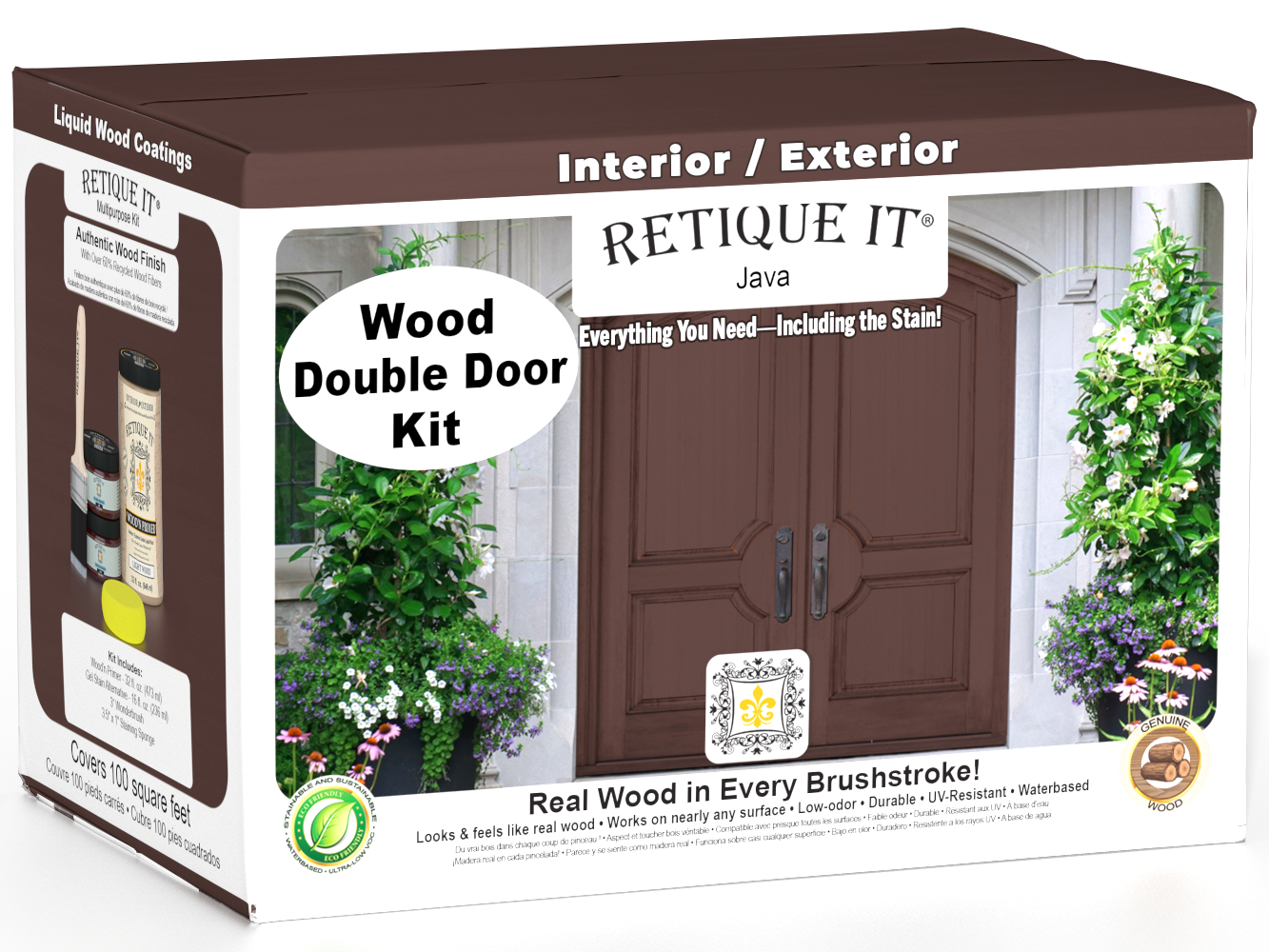 Wood'n Door Smooth Finish Kit (Double Door) - Java