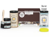 Large Java Multi-purpose Smooth Finish Kit by Retique It for wood interior top coating with included tools and materials.