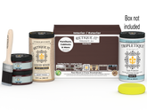 Retique It® Multi-purpose Smooth Finish Kit (Large) in Java for interior wood projects, includes top coat and application tools.