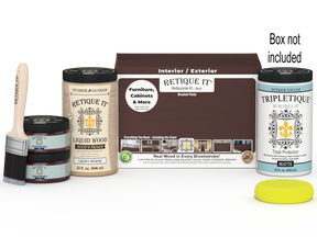 Retique It® Multi-purpose Smooth Finish Kit (Large) in Java for interior wood projects, includes top coat and application tools.