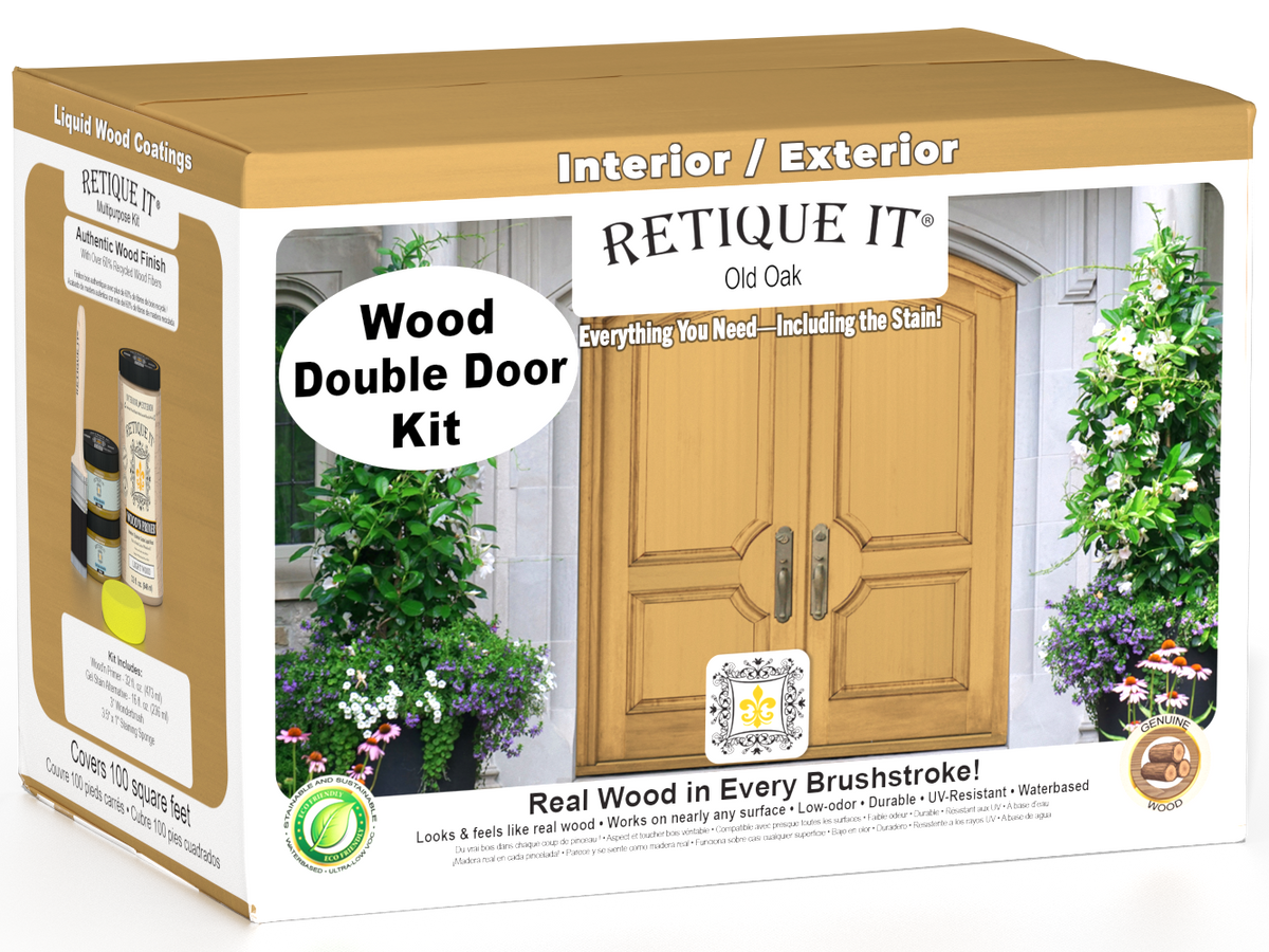 Wood'n Door Smooth Finish Kit (Double Door) - Old Oak — box hero