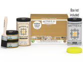 Retique It® Multi-purpose Large Smooth Finish Kit in Old Oak for exterior wood with matte top coat, includes brushes and finish tools.
