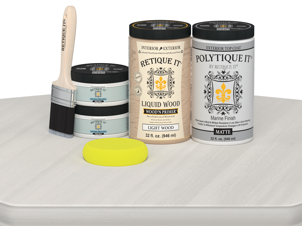 Wood'n Door Smooth Finish Kit (Double Door) - White Wash — Matte kit contents
