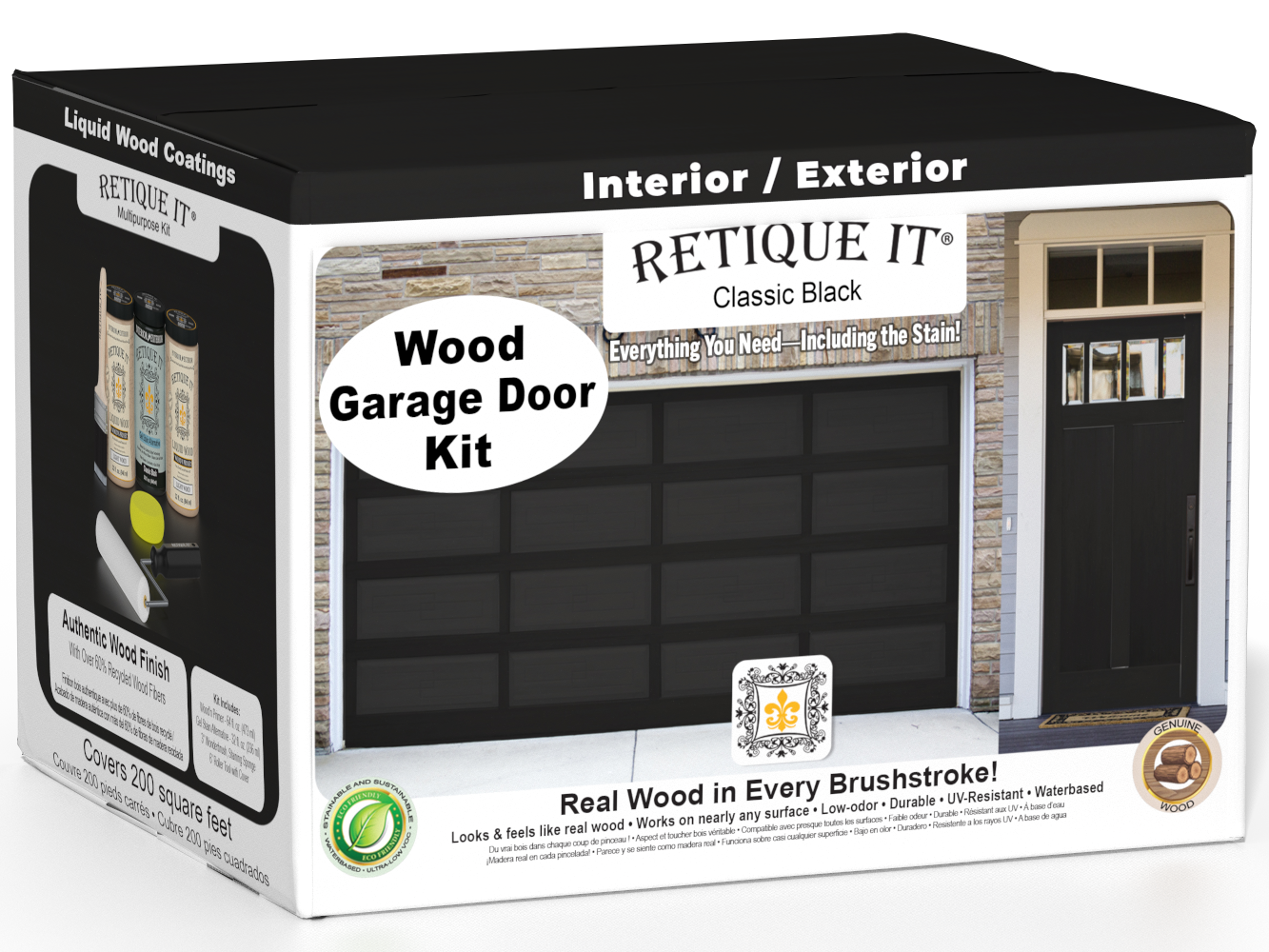 Wood'n Door Smooth Finish Kit (Front & Garage Door) - Classic Black