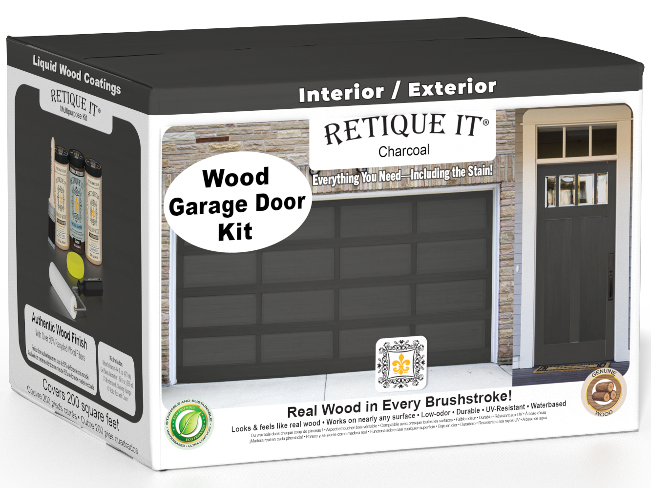 Wood'n Door Smooth Finish Kit (Front & Garage Door) - Charcoal