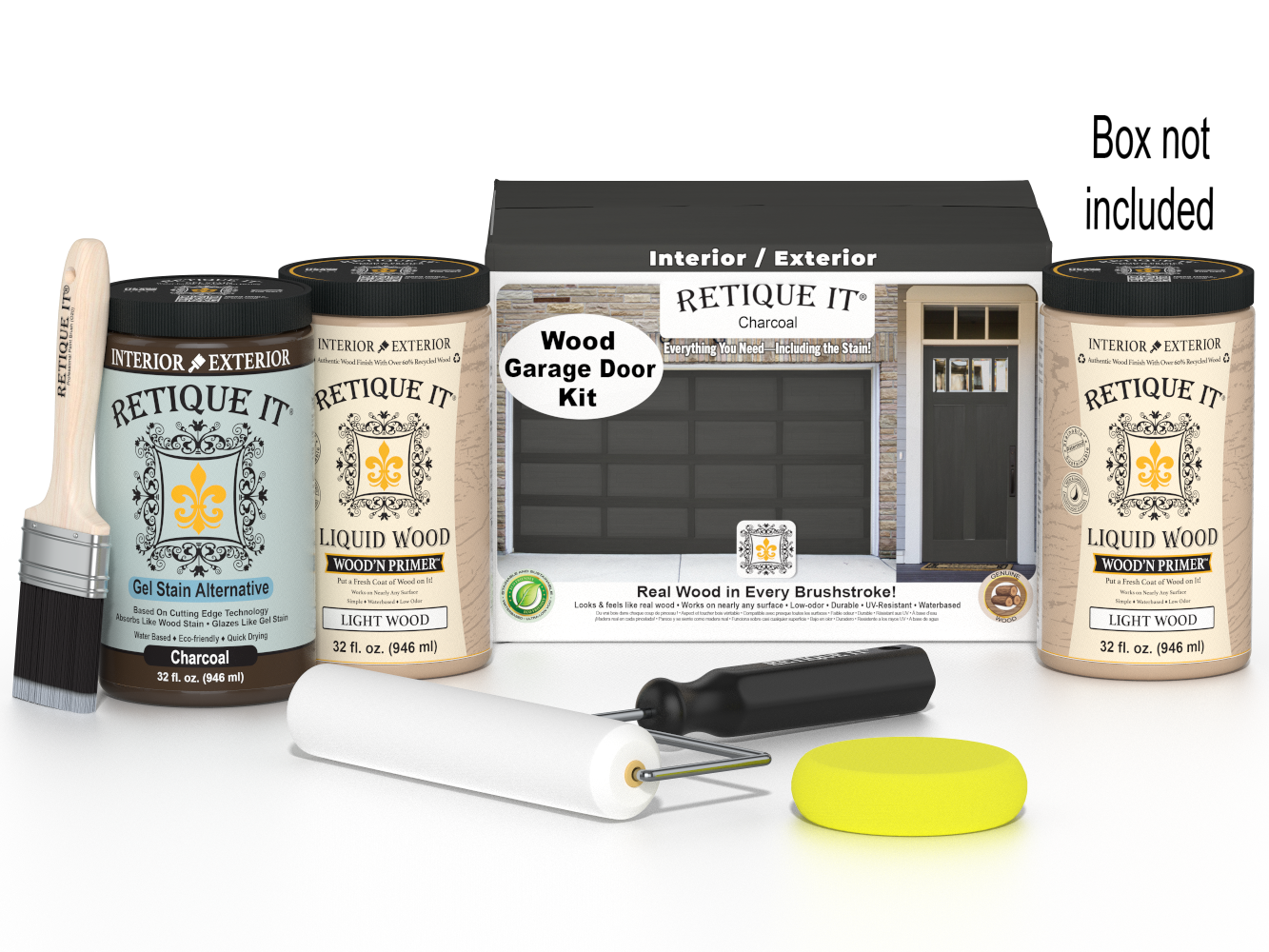Wood'n Door Smooth Finish Kit (Front & Garage Door) - Charcoal