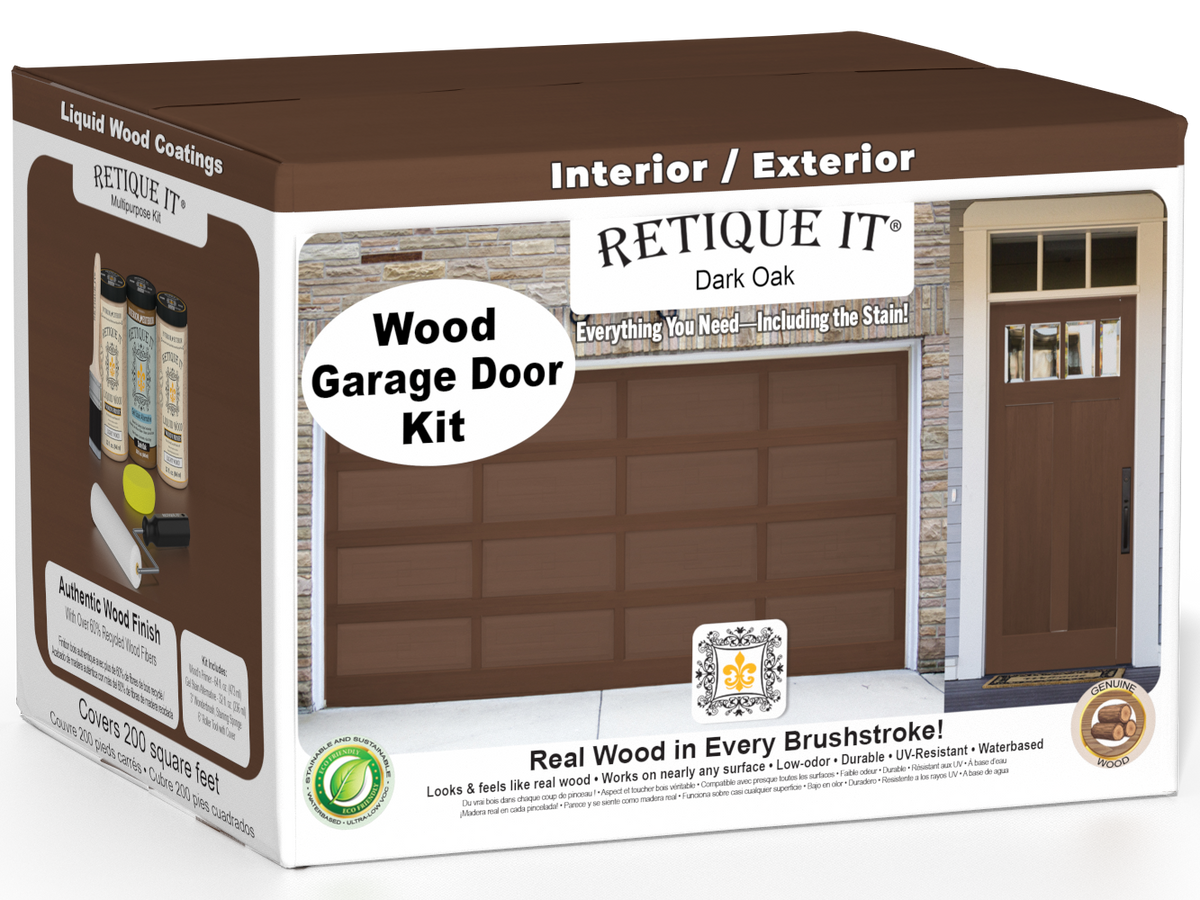 Wood'n Door Smooth Finish Kit (Front & Garage Door) - Dark Oak — box hero
