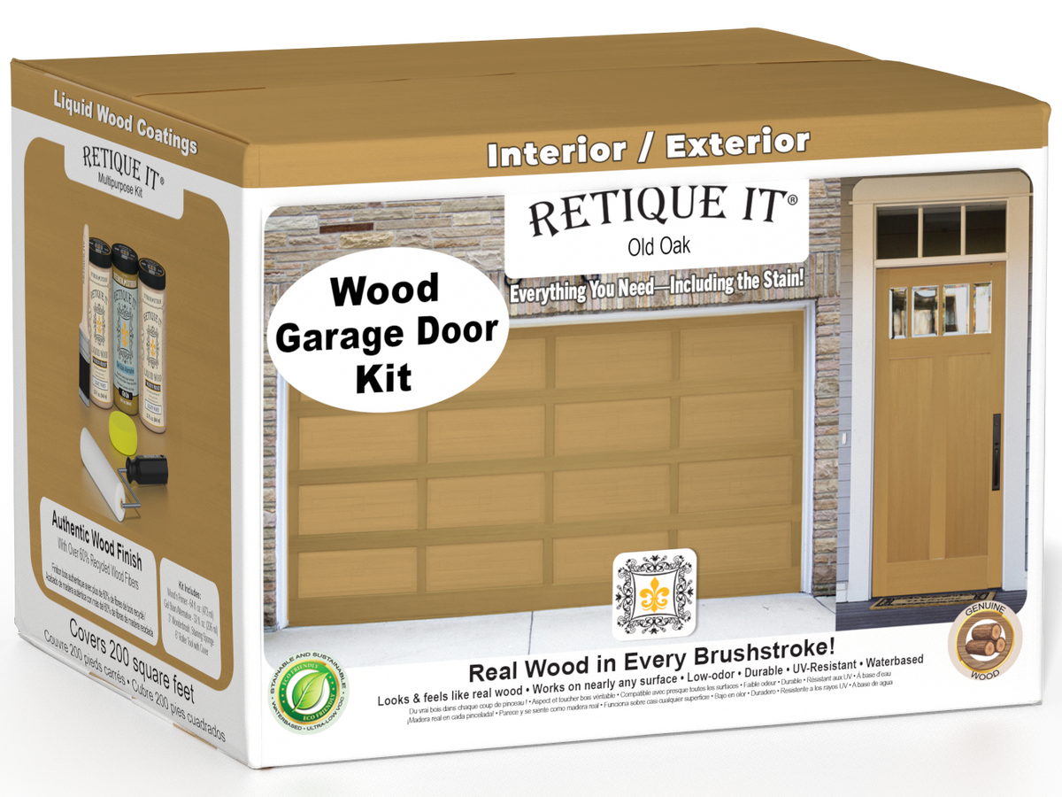 Wood'n Door Smooth Finish Kit (Front & Garage Door) - Old Oak — box hero