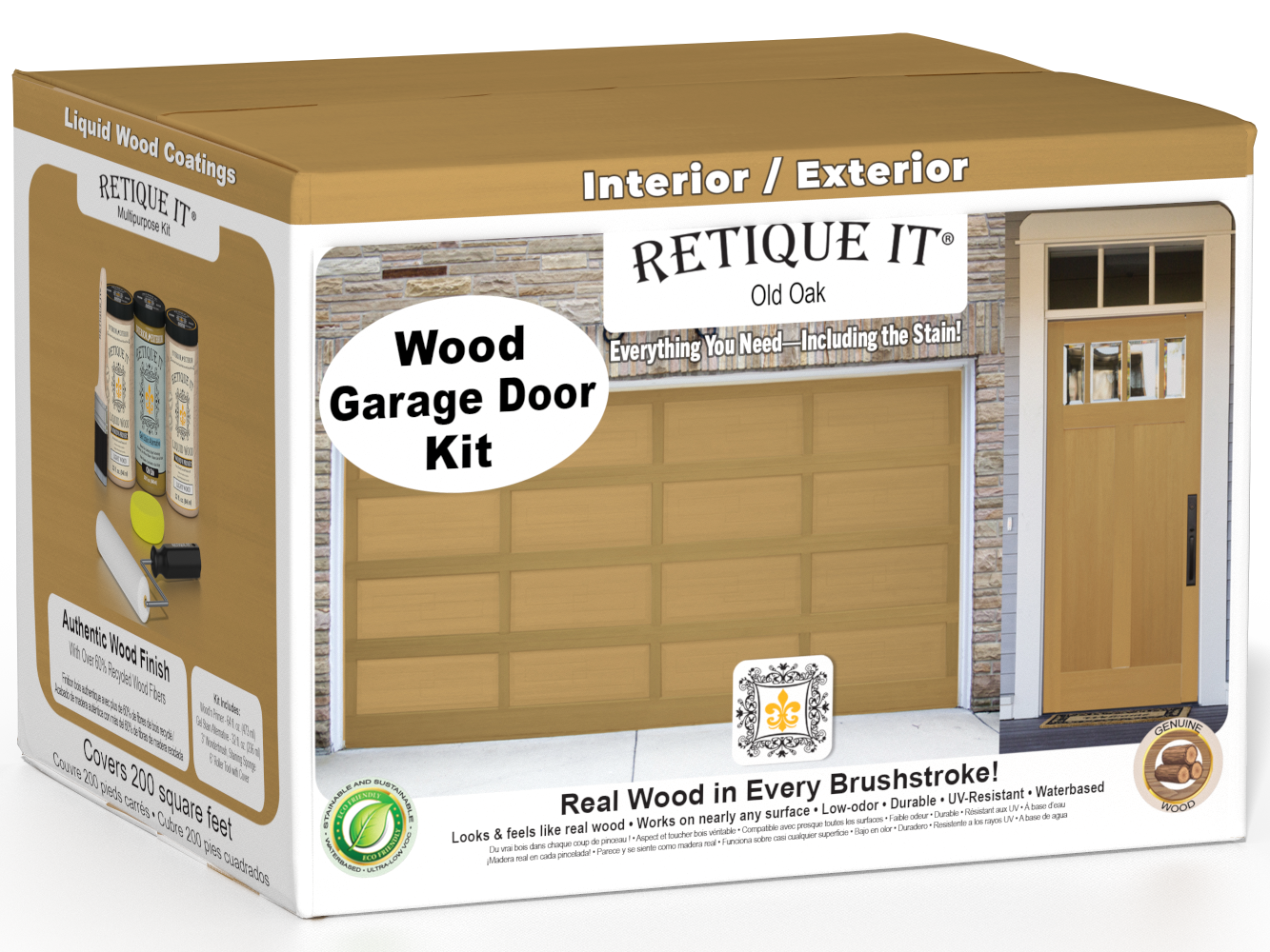 Wood'n Door Smooth Finish Kit (Front & Garage Door) - Old Oak