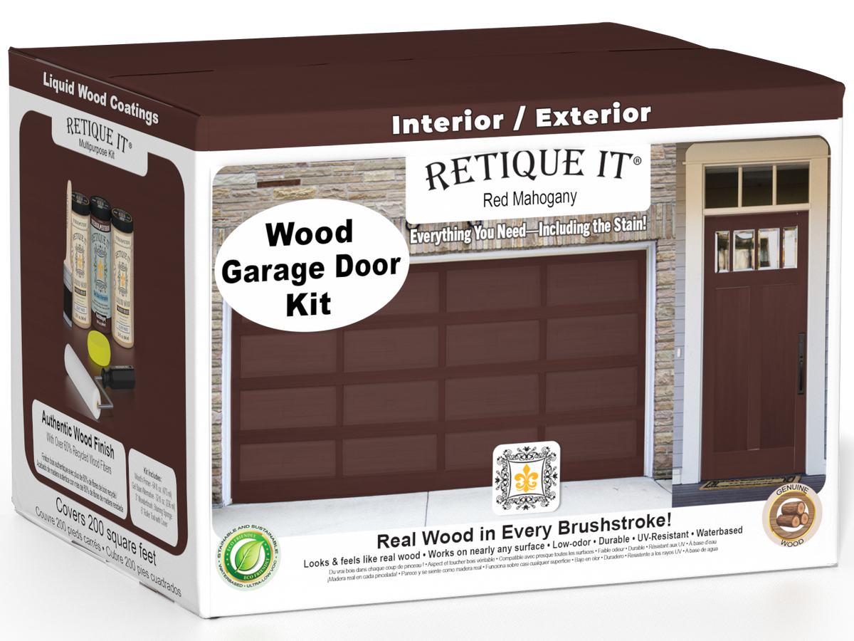 Wood'n Door Smooth Finish Kit (Front & Garage Door) - Red Mahogany — box hero
