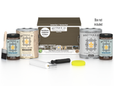 Retique It® Black Walnut multi-purpose smooth finish kit with four large exterior top coat bottles and application tools.