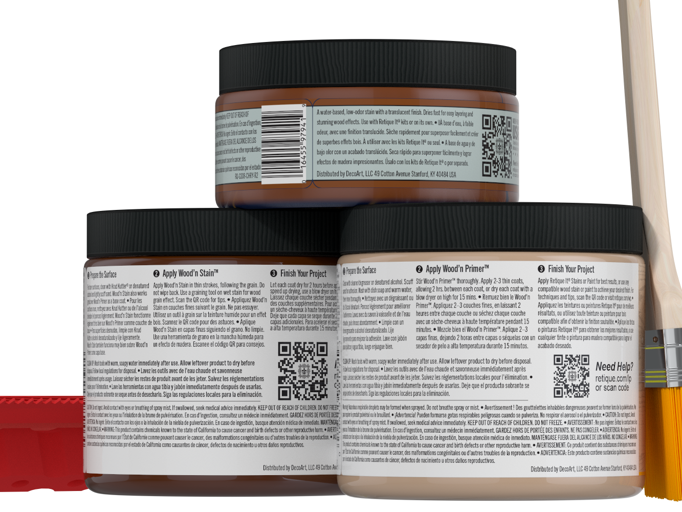 Retique It® Multi-purpose Wood'n Kit in Vintage Cherry finish, showing the kit’s components for wood finishing projects.