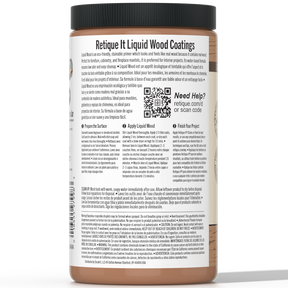 Retique It® Liquid Wood interior paint in 32oz dark finish, showing the dark-colored liquid wood product in a container.