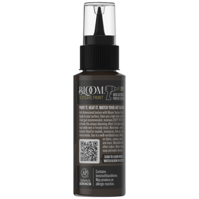 DecoArt Bloom Texture Paint in Battlefield Soil, textured brown paint bottle back label
