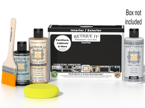 Retique It® Multi-purpose Smooth Finish Kit in Classic Black for exterior wood with satin top coat and smooth finish.