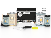 Retique It Multi-purpose Smooth Finish Kit in classic black with four large interior top coat bottles, designed for wood finishing.