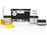 Retique It Multi-purpose Smooth Finish Kit in Classic Black for wood, includes exterior top coat for a sleek, durable finish.