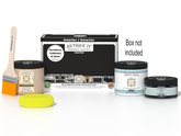 Retique It® Multi-purpose Smooth Finish Kit (Med) in Classic Black for interior wood surfaces, includes top coat with matte finish.