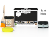 Retique It® Multi-purpose Smooth Finish Kit in classic black for wood furniture, includes application tools and finishing products.