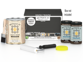 Retique It® Multi-purpose Smooth Wood'n Finish Kit in charcoal with four large containers, designed for wood finishing and furniture.