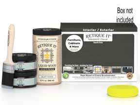 Retique It® Wood'n Cabinet Kit with 12 smooth charcoal stain doors, ideal for kitchen or bathroom cabinet updates.