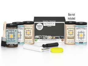 Retique It® Multi-purpose Smooth Finish Kit for interior wood, charcoal color, includes 4 large top coat bottles.