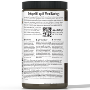 Retique It Liquid Wood Wood'n Stain in Charcoal, 32 oz bottle, showcasing the dark, rich stain for wood surfaces.