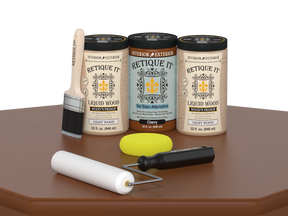 Retique It® Wood'n Cabinet Kit with 24 cherry stain doors and smooth finish, designed for cabinet remodeling.