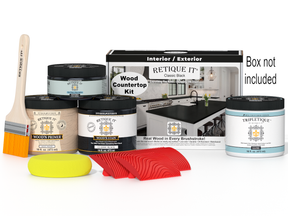 Retique It® Kitchen Island countertop kit with classic black stain, featuring a sleek, durable surface for modern kitchen decor.