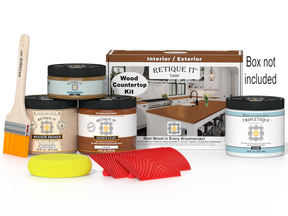 Retique It® cedar stain countertop kit for kitchen islands, featuring natural wood finish and easy application for a stylish look.
