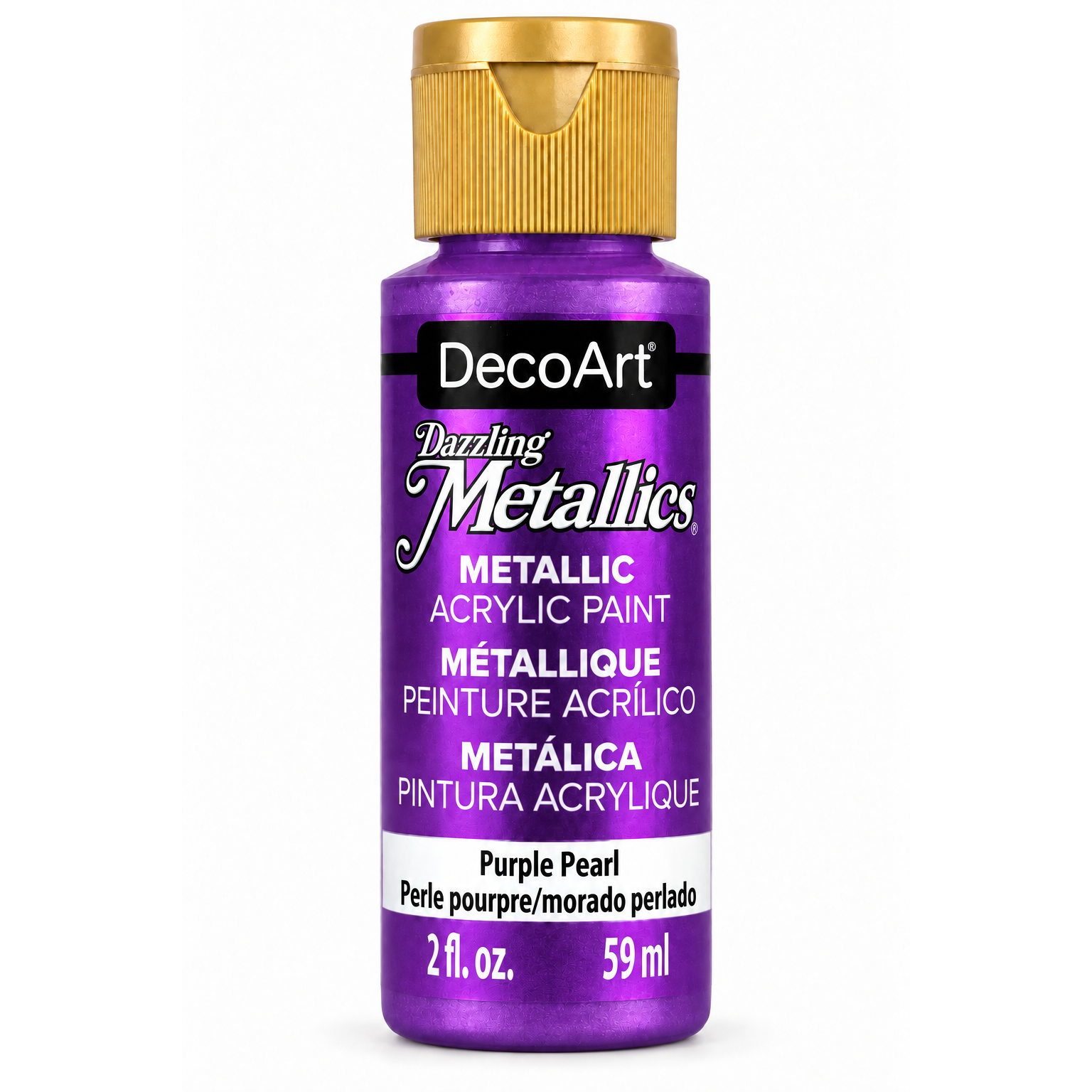 DecoArt Dazzling Metallics Purple Pearl acrylic paint, 2 oz bottle
