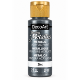 DecoArt Dazzling Metallics Zinc acrylic paint, 2 oz bottle