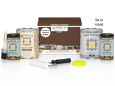 Retique It Multi-purpose Smooth Wood'n Finish Kit in Dark Oak with four large exterior top coat bottles and application tools.
