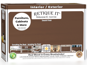 Retique It® Multi-purpose Smooth Finish Kit in Dark Oak for interior top coat, featuring a wood finish kit with a matte finish.
