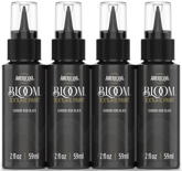Retique It® Bloom Texture Paint 4-pack in Carbon Void Black, showing textured paint cans with black finish for home decor.