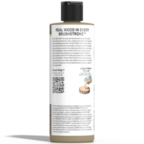 Retique It Liquid Wood Wood'n Stain in Drift Wood, 8 oz, showcasing the stain's natural wood finish and applicator brush.